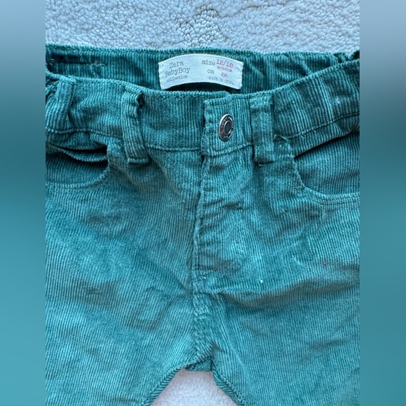 Zara baby boy corduroy pants adjustable waist snap button and pockets 12-18 mo - Picture 2 of 7